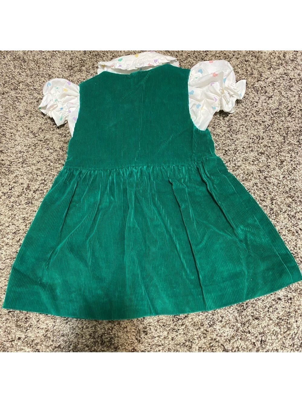 Vintage Little Girl Corduroy Jumper + Cotton Shirt 80s 90s Clothing Set Lot - Picture 9 of 14